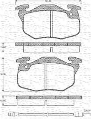 MAGNETI MARELLI 363702161060 -  Комплект тормозных колодок, дисковый тормоз